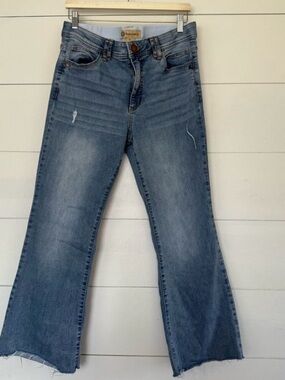 Democracy Light Blue Bootcut Jeans with Raw Hem